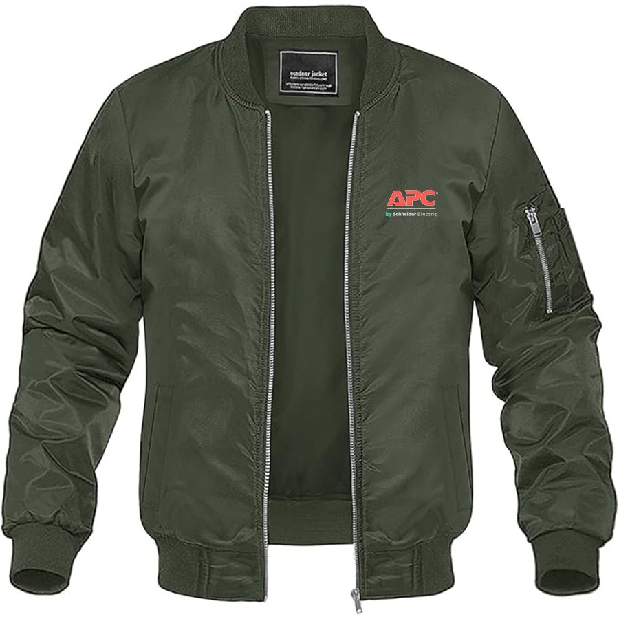 Men's APC Logo Lightweight Bomber Jacket Windbreaker Softshell Varsity Jacket Coat