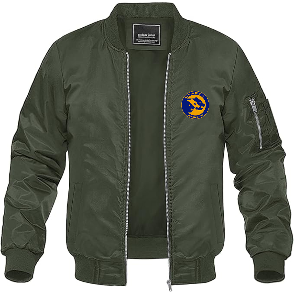 Men's Cizeta Logo Lightweight Bomber Jacket Windbreaker Softshell Varsity Jacket Coat