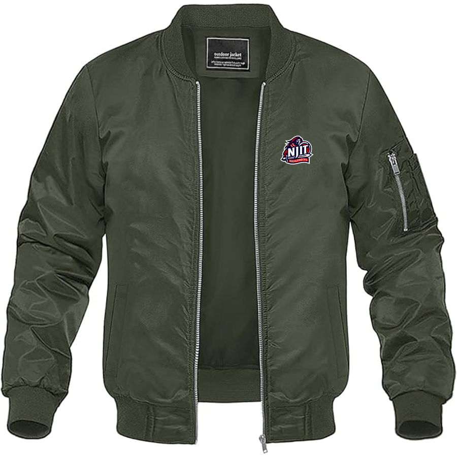 Men's NJIT Highlanders Logo Lightweight Bomber Jacket Windbreaker Softshell Varsity Jacket Coat