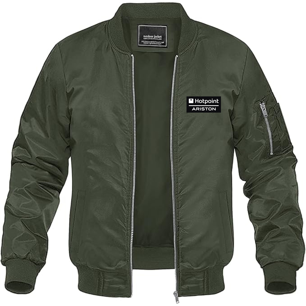 Men's Hotpoint-Ariston Logo Lightweight Bomber Jacket Windbreaker Softshell Varsity Jacket Coat