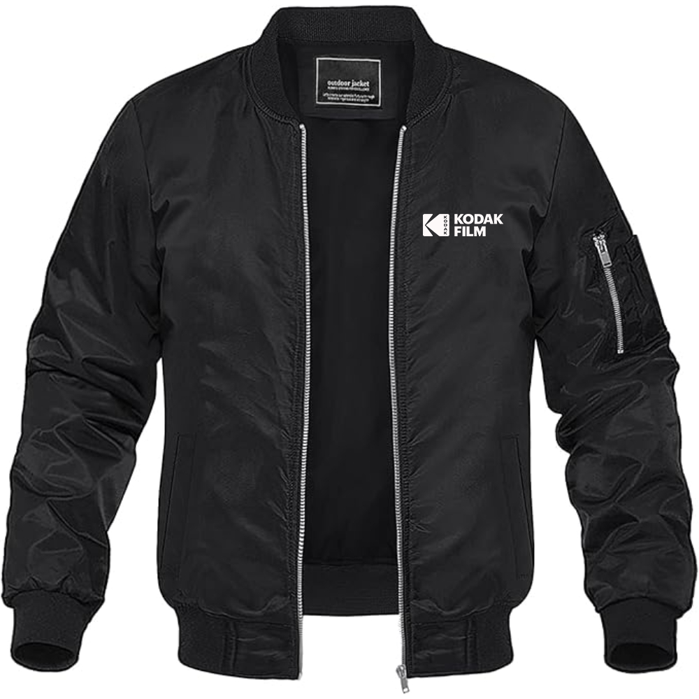 Men's Kodak Motion Picture Film Logo Lightweight Bomber Jacket Windbreaker Softshell Varsity Jacket Coat