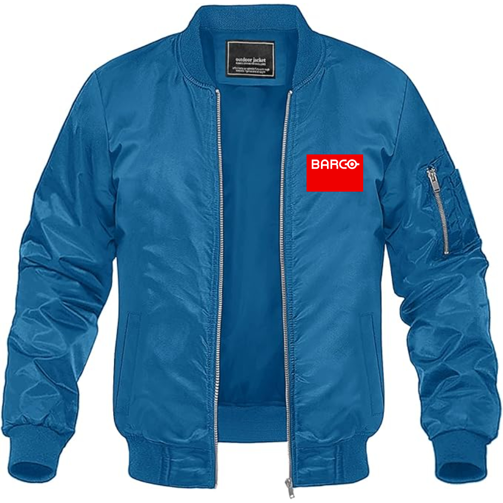 Men's Barco Logo Lightweight Bomber Jacket Windbreaker Softshell Varsity Jacket Coat