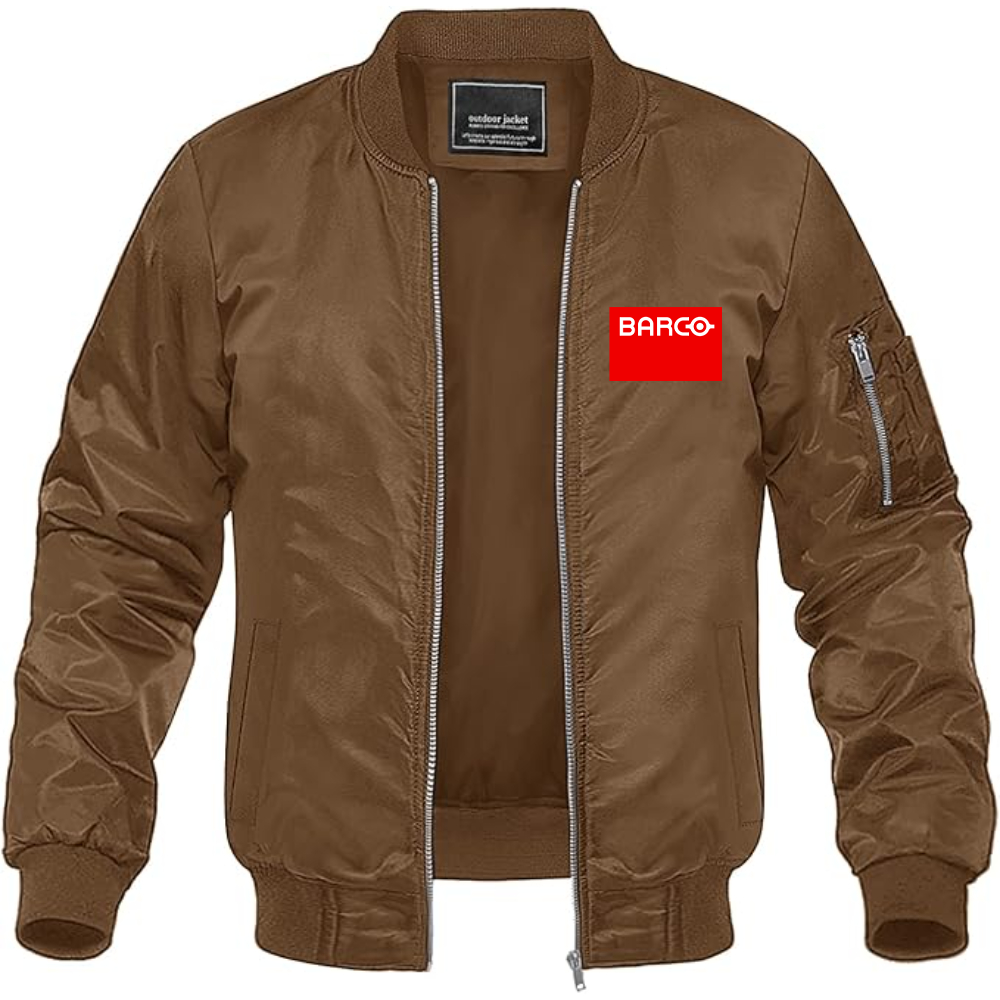 Men's Barco Logo Lightweight Bomber Jacket Windbreaker Softshell Varsity Jacket Coat