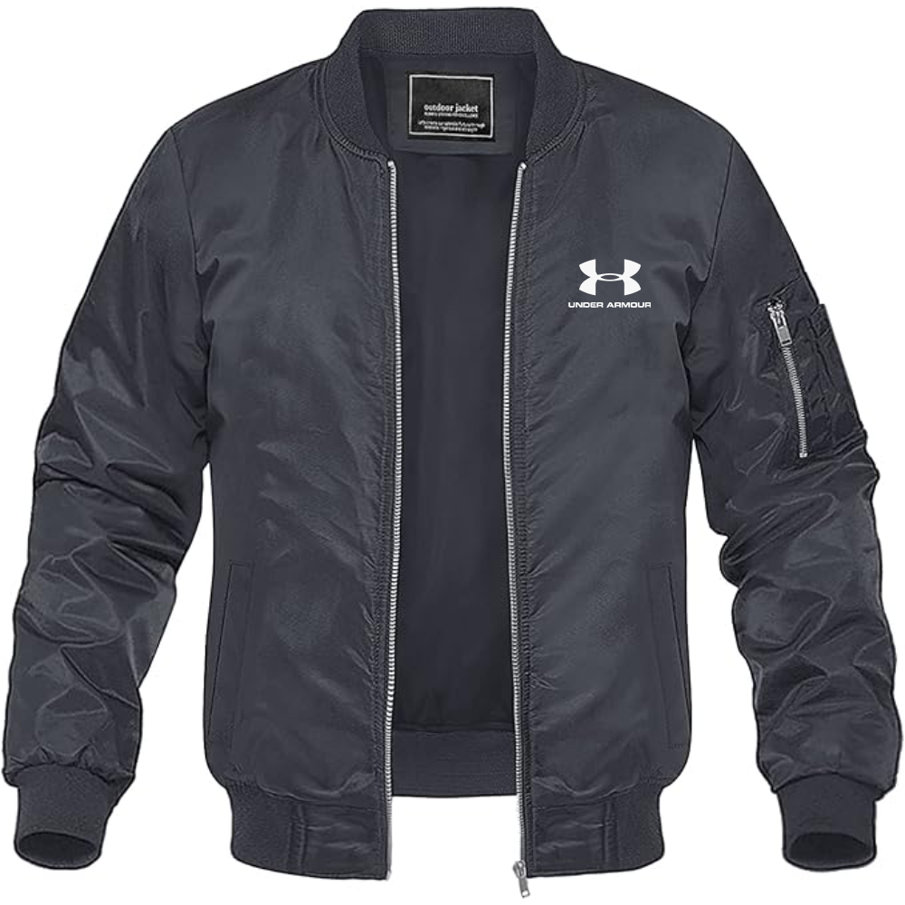 Men's Under Armour Logo Lightweight Bomber Jacket Windbreaker Softshell Varsity Jacket Coat