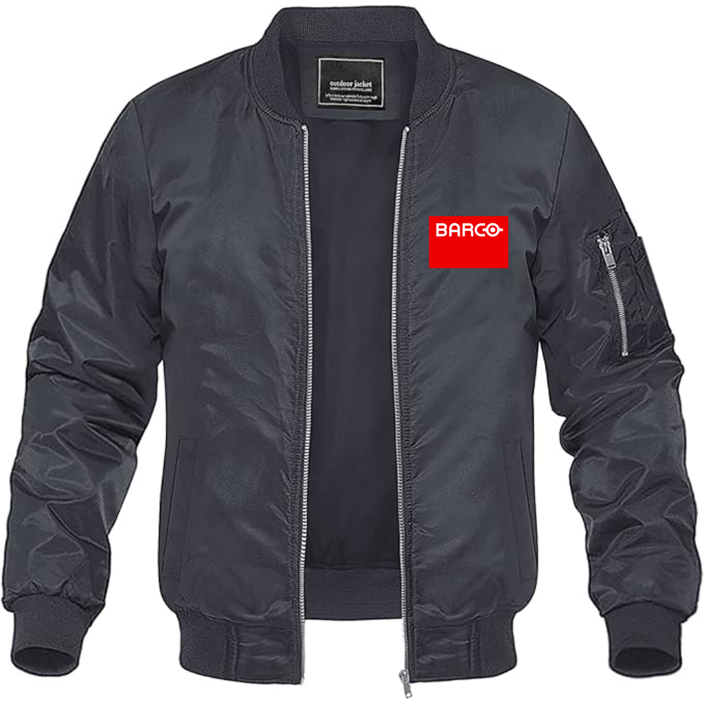 Men's Barco Logo Lightweight Bomber Jacket Windbreaker Softshell Varsity Jacket Coat