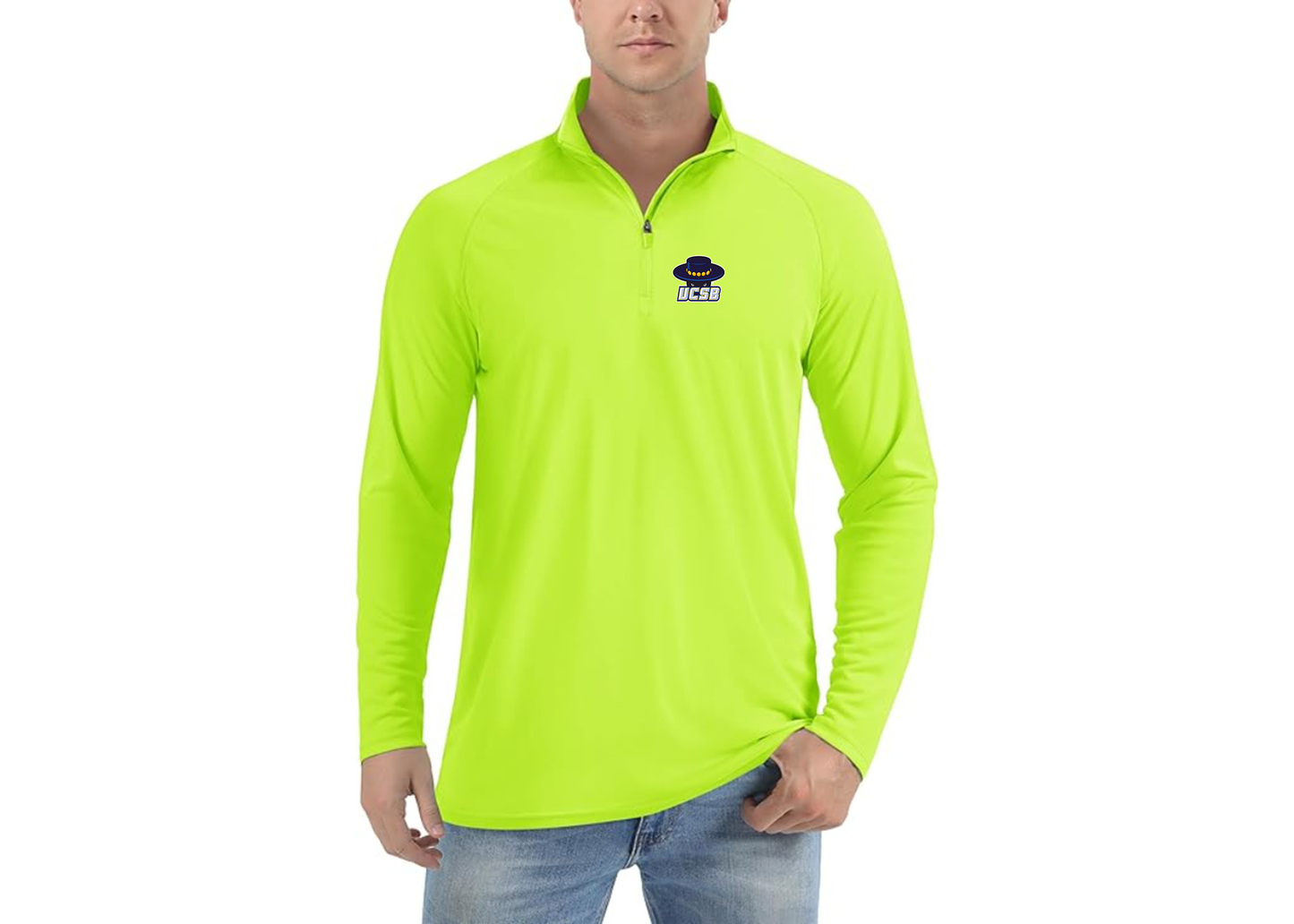 Men's UCSB Gauchos Lightweight Quarter-Zip Athletic Shirt Long Sleeve Polyester Wear
