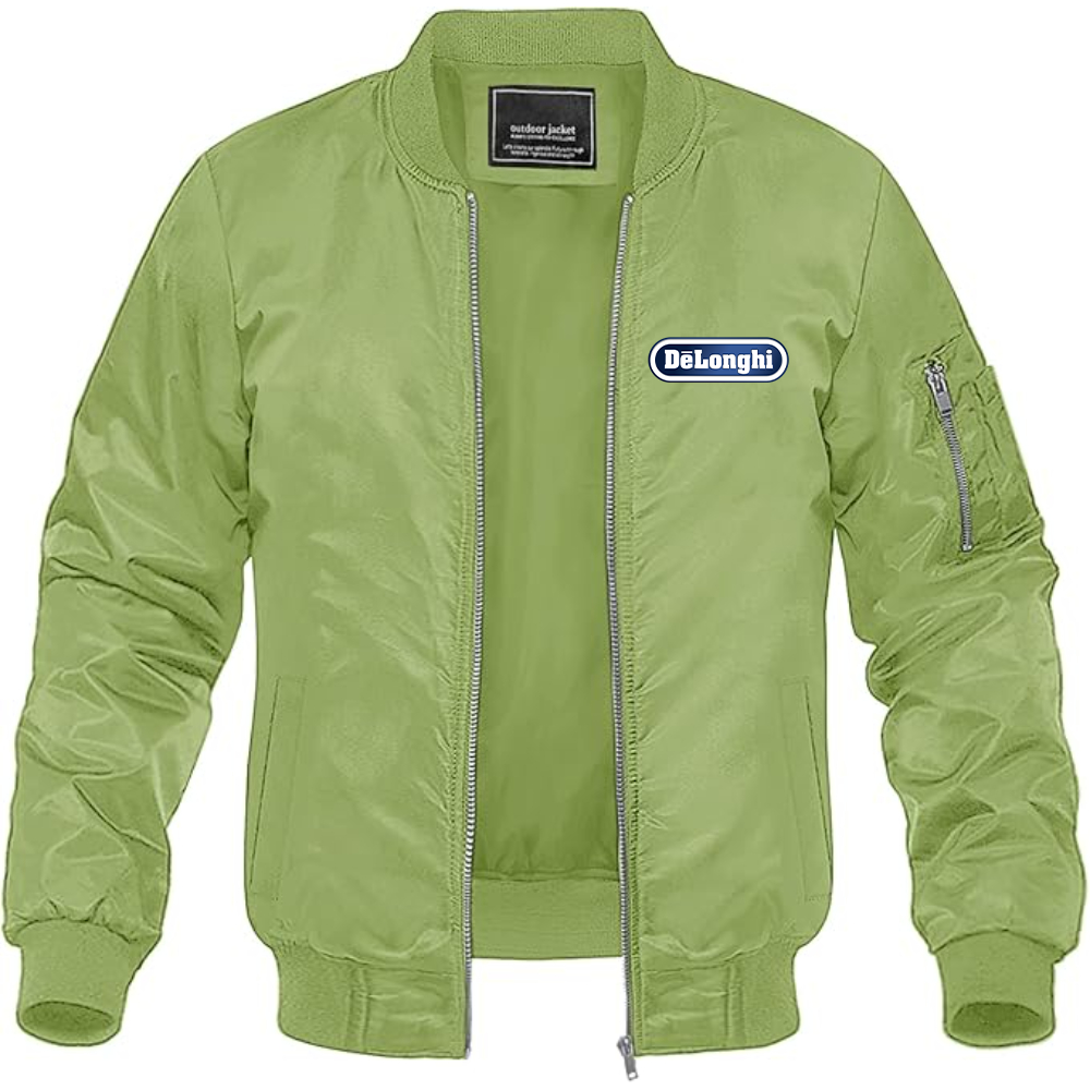 Men's DeLonghi Logo Lightweight Bomber Jacket Windbreaker Softshell Varsity Jacket Coat