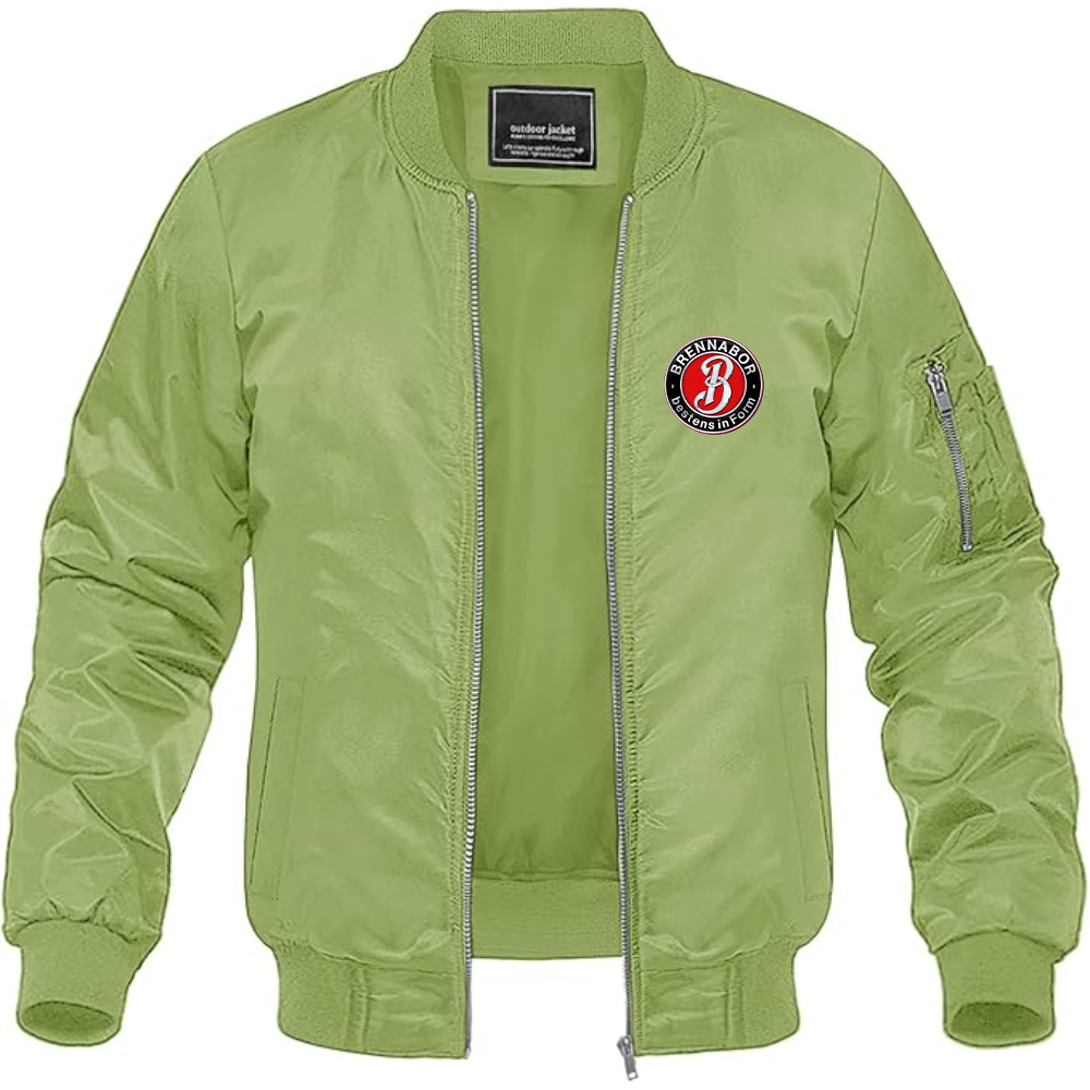 Men's Brennabor Werke Logo Lightweight Bomber Jacket Windbreaker Softshell Varsity Jacket Coat