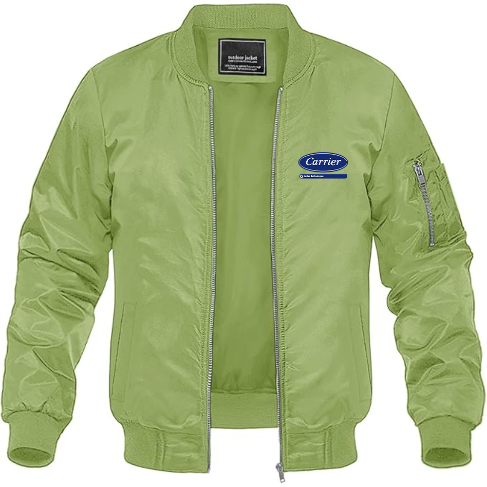 Men's Carrier Logo Lightweight Bomber Jacket Windbreaker Softshell Varsity Jacket Coat