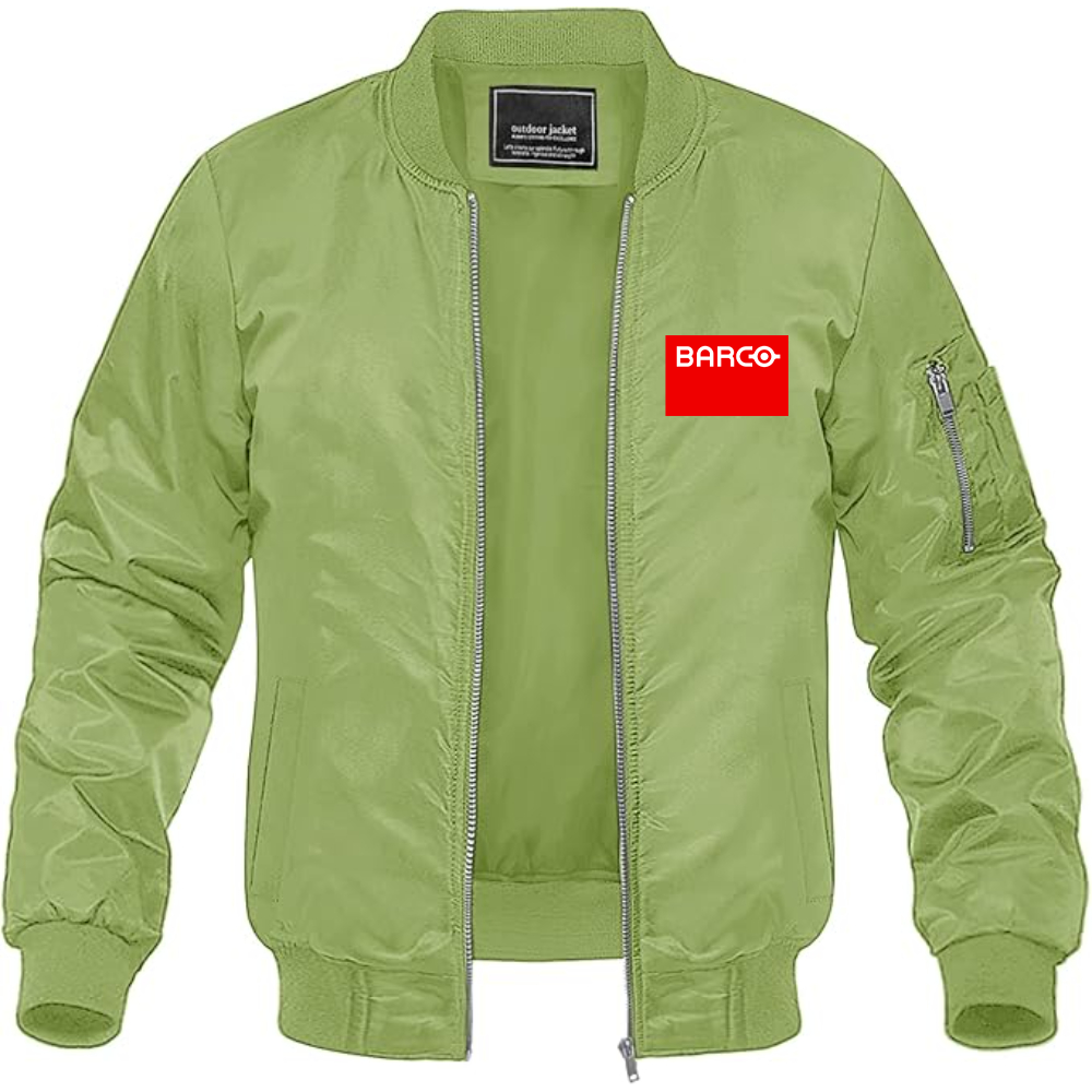 Men's Barco Logo Lightweight Bomber Jacket Windbreaker Softshell Varsity Jacket Coat