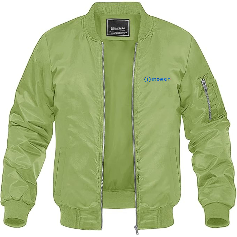 Men's Indesit Logo Lightweight Bomber Jacket Windbreaker Softshell Varsity Jacket Coat