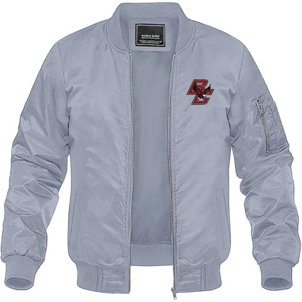 Men's Boston College Eagles Lightweight Bomber Jacket Windbreaker Softshell Varsity Jacket Coat