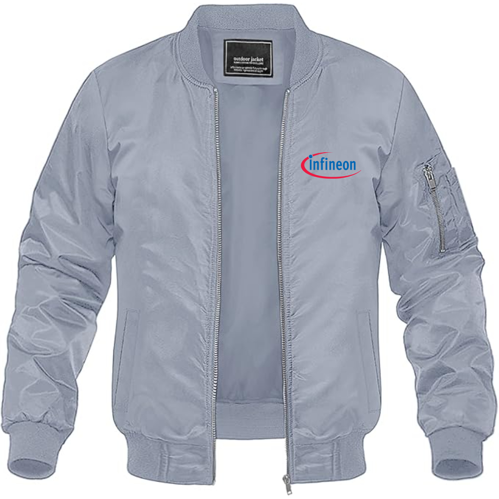 Men's Infineon Logo Lightweight Bomber Jacket Windbreaker Softshell Varsity Jacket Coat
