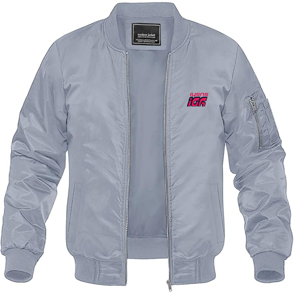 Men's Yo Sushi Logo Lightweight Bomber Jacket Windbreaker Softshell Varsity Jacket Coat