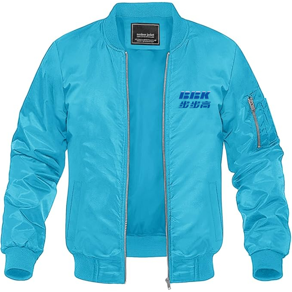Men's BBK Logo Lightweight Bomber Jacket Windbreaker Softshell Varsity Jacket Coat