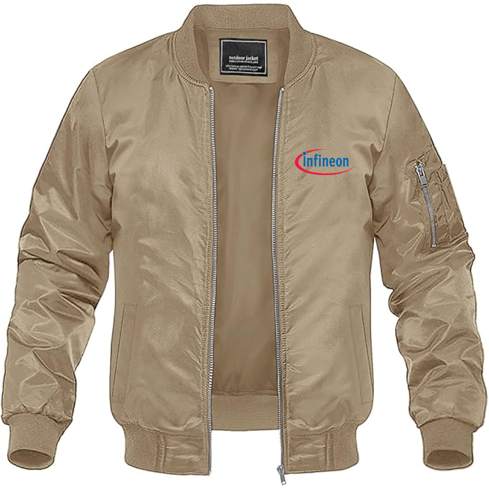 Men's Infineon Logo Lightweight Bomber Jacket Windbreaker Softshell Varsity Jacket Coat
