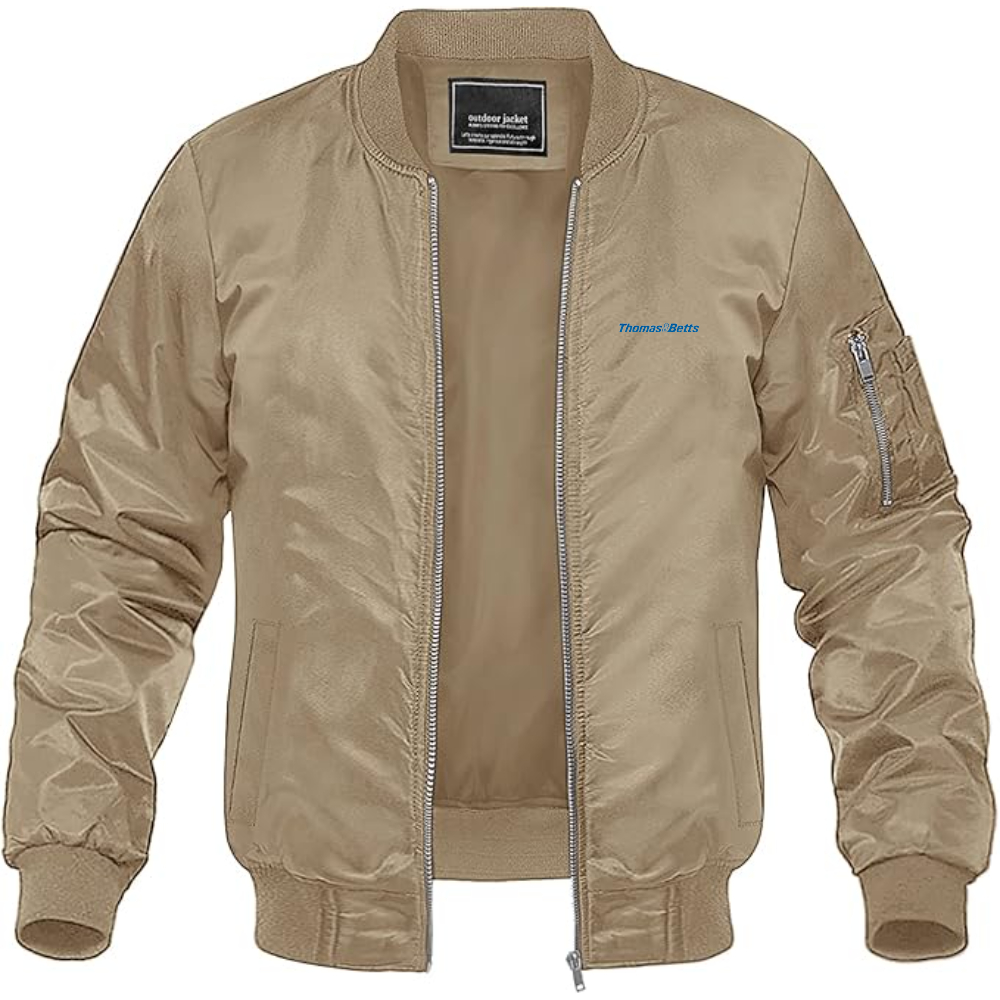 Men's Thomas Logo Lightweight Bomber Jacket Windbreaker Softshell Varsity Jacket Coat
