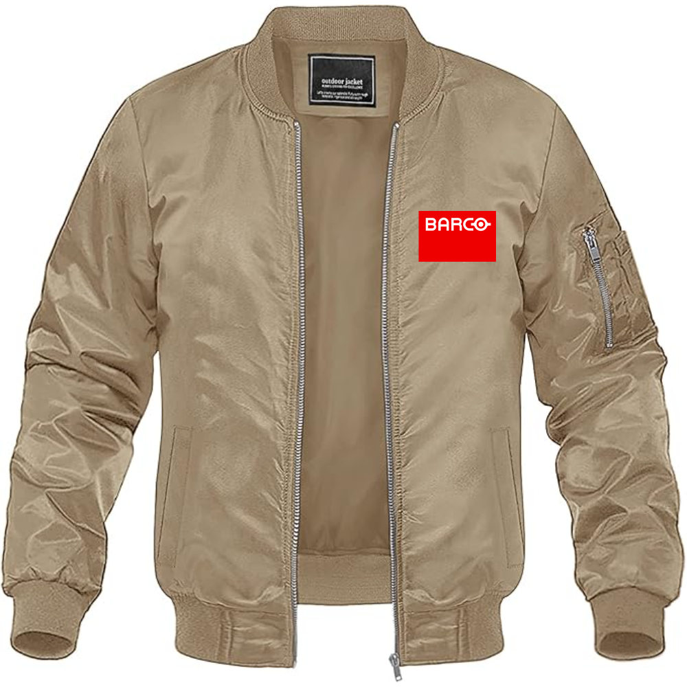 Men's Barco Logo Lightweight Bomber Jacket Windbreaker Softshell Varsity Jacket Coat