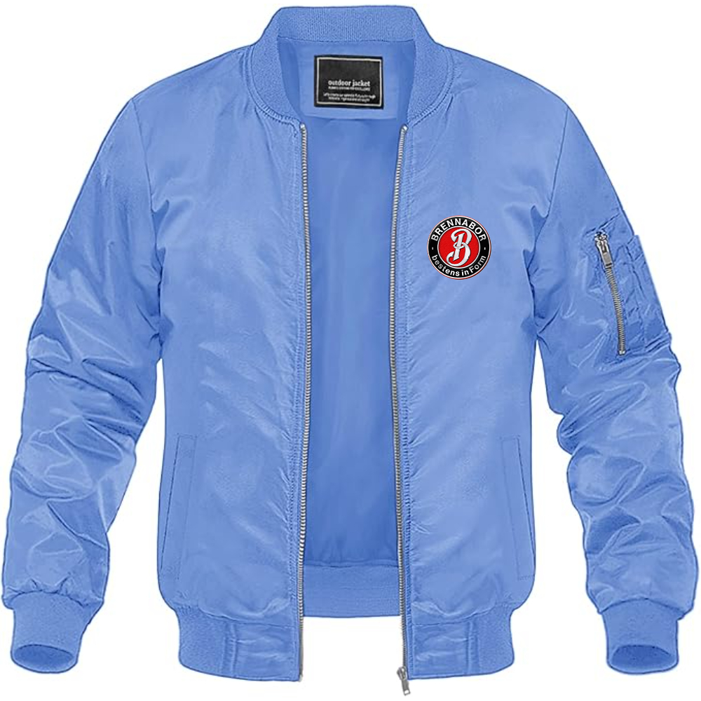 Men's Brennabor Werke Logo Lightweight Bomber Jacket Windbreaker Softshell Varsity Jacket Coat