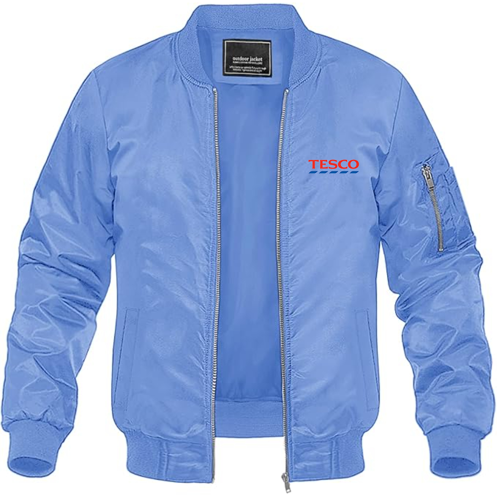 Men's Tesco Logo Lightweight Bomber Jacket Windbreaker Softshell Varsity Jacket Coat
