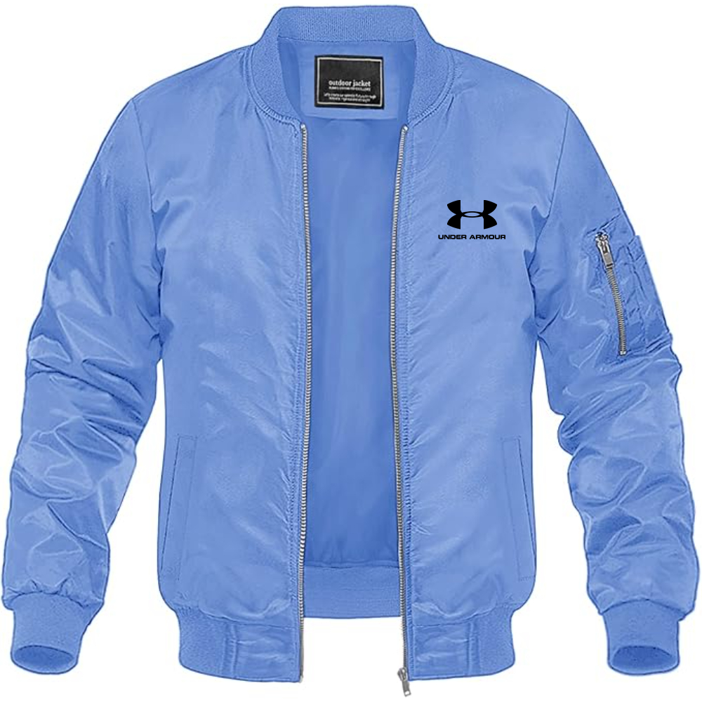 Men's Under Armour Logo Lightweight Bomber Jacket Windbreaker Softshell Varsity Jacket Coat