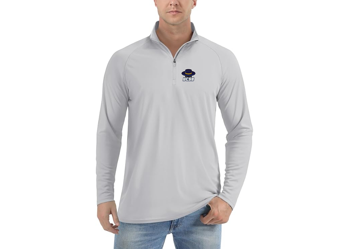 Men's UCSB Gauchos Lightweight Quarter-Zip Athletic Shirt Long Sleeve Polyester Wear