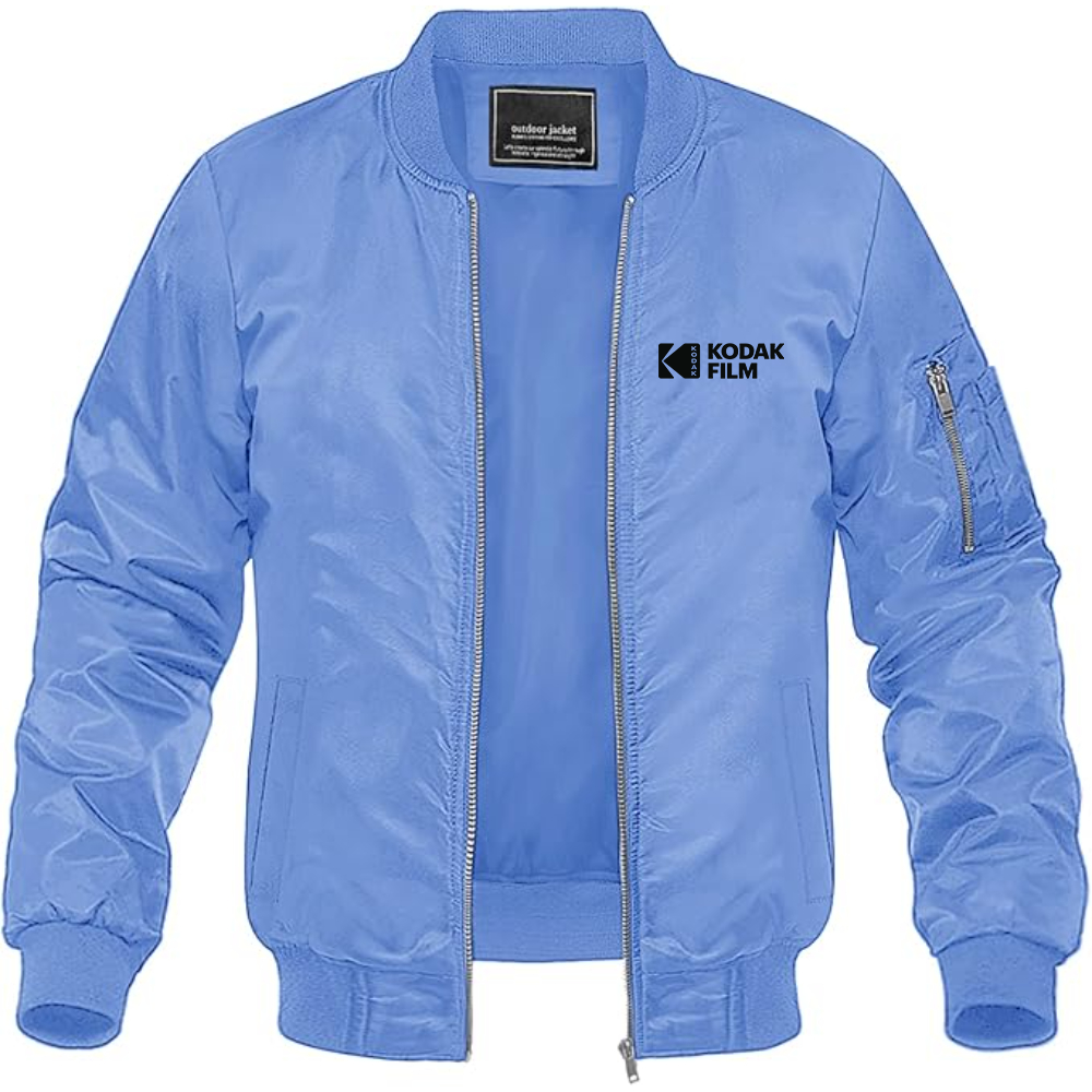 Men's Kodak Motion Picture Film Logo Lightweight Bomber Jacket Windbreaker Softshell Varsity Jacket Coat