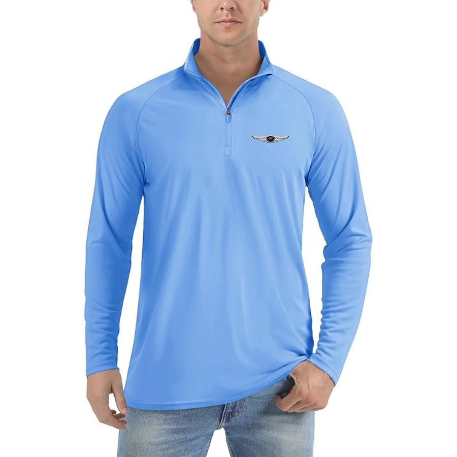 Men's Genesis Car Lightweight Quarter-Zip Athletic Shirt Long Sleeve Polyester Wear