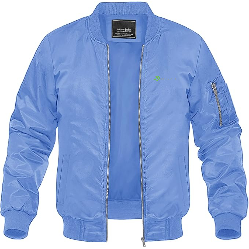 Men's Seagate Logo Lightweight Bomber Jacket Windbreaker Softshell Varsity Jacket Coat