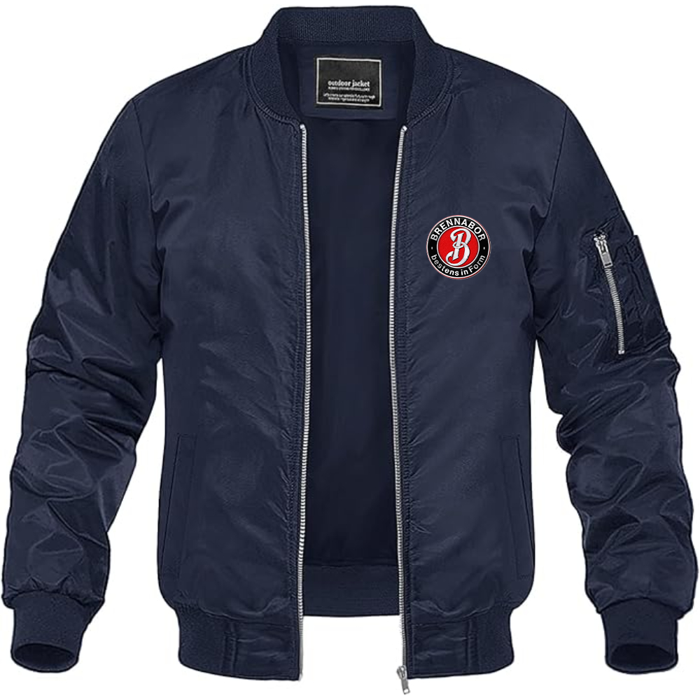 Men's Brennabor Werke Logo Lightweight Bomber Jacket Windbreaker Softshell Varsity Jacket Coat