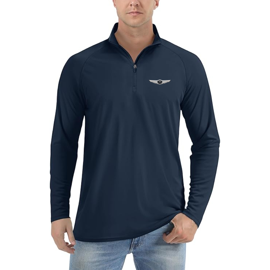 Men's Genesis Car Lightweight Quarter-Zip Athletic Shirt Long Sleeve Polyester Wear