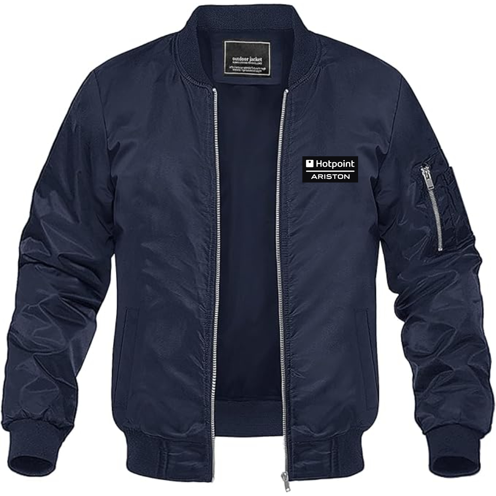 Men's Hotpoint-Ariston Logo Lightweight Bomber Jacket Windbreaker Softshell Varsity Jacket Coat