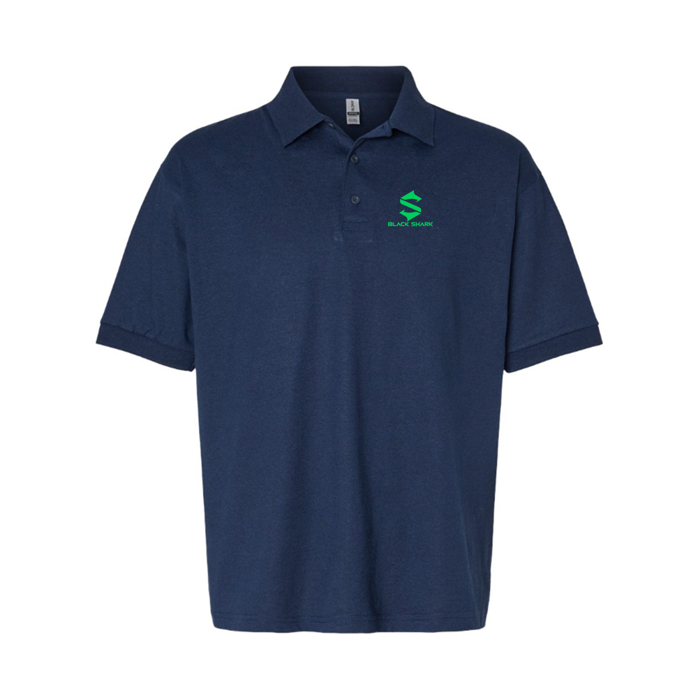 Men's Black Shark Logo Dry Blend Polo