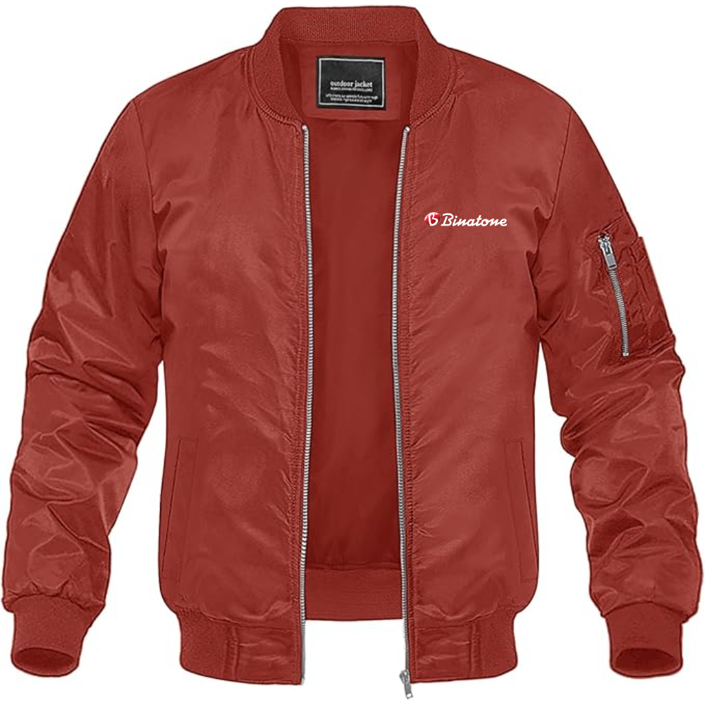 Men's Binatone Logo Lightweight Bomber Jacket Windbreaker Softshell Varsity Jacket Coat