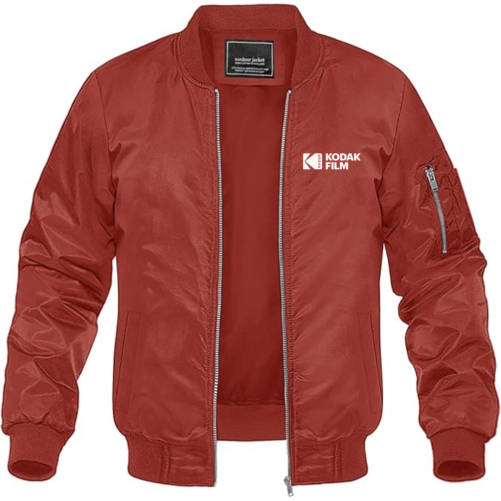 Men's Kodak Motion Picture Film Logo Lightweight Bomber Jacket Windbreaker Softshell Varsity Jacket Coat