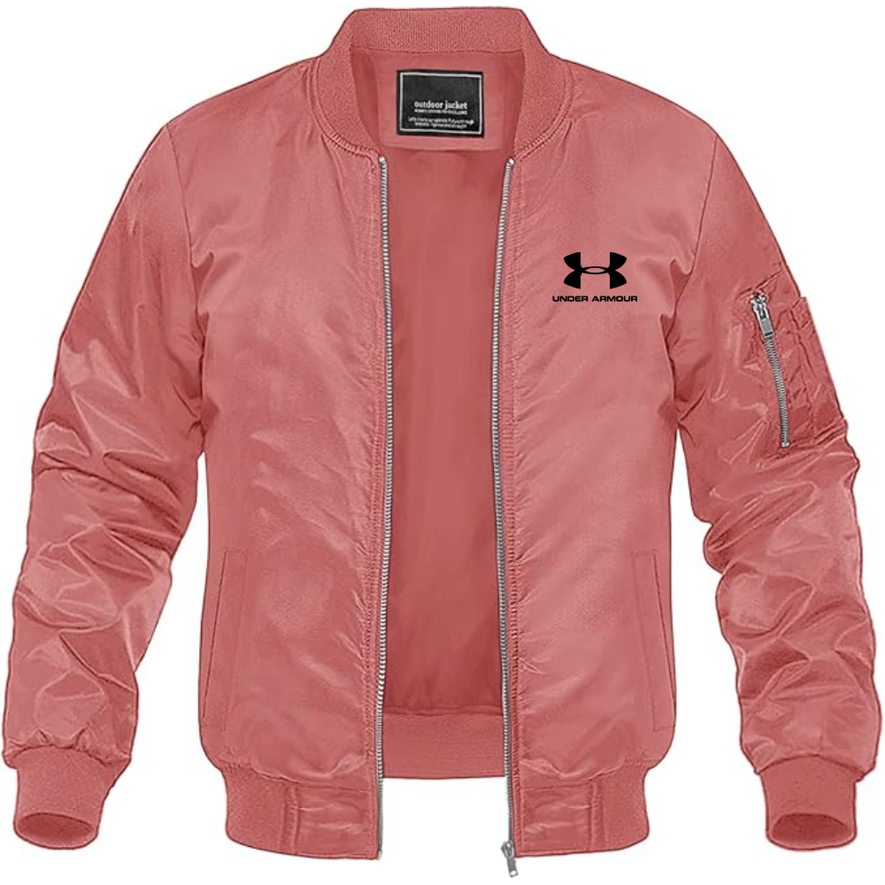 Men's Under Armour Logo Lightweight Bomber Jacket Windbreaker Softshell Varsity Jacket Coat