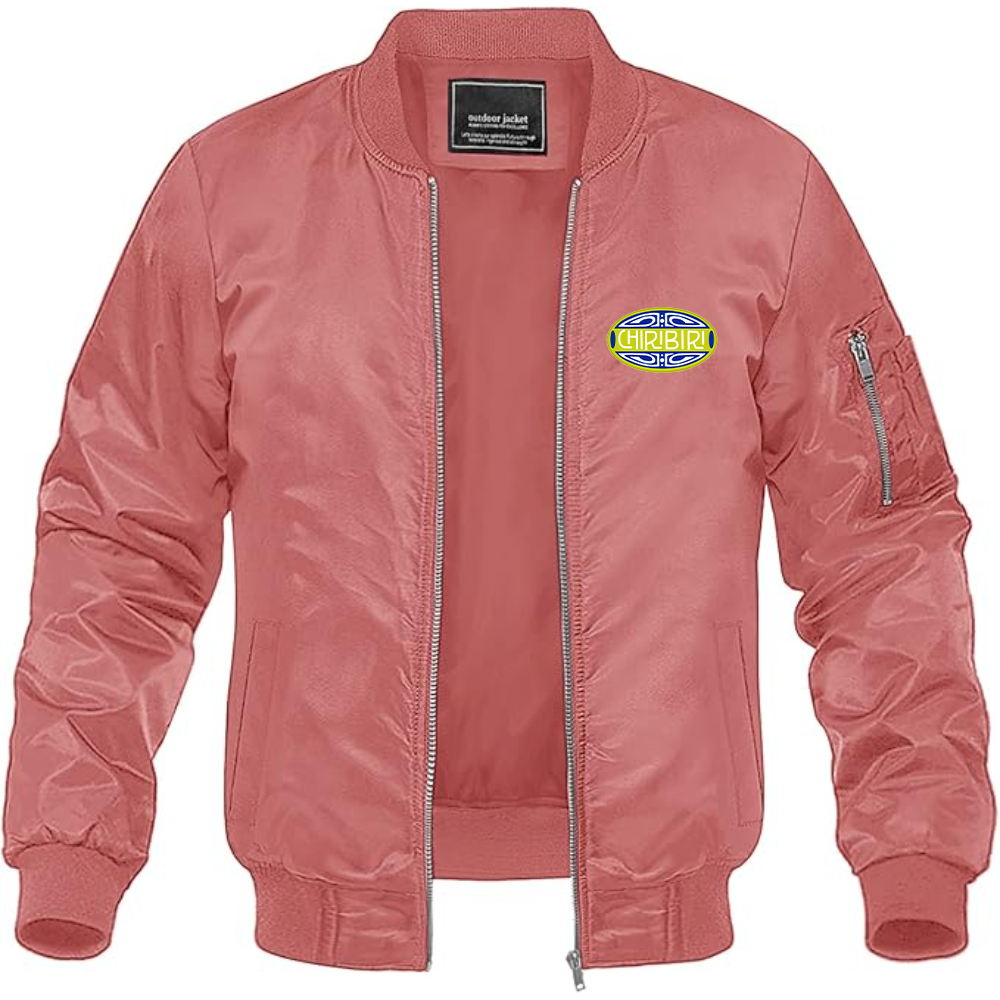 Men's Chiribiri Logo Lightweight Bomber Jacket Windbreaker Softshell Varsity Jacket Coat