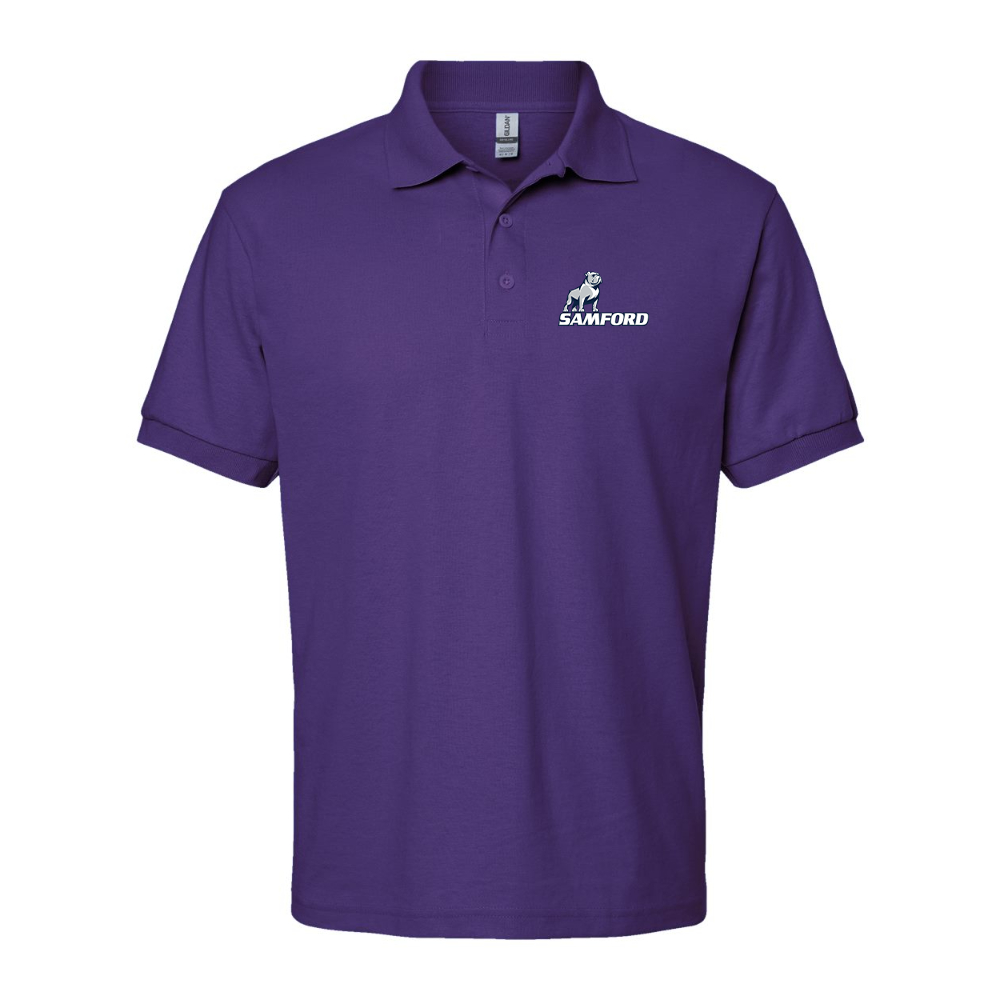 Men's Samford Bulldogs Logo Gildan Dry Blend Jersey Polo