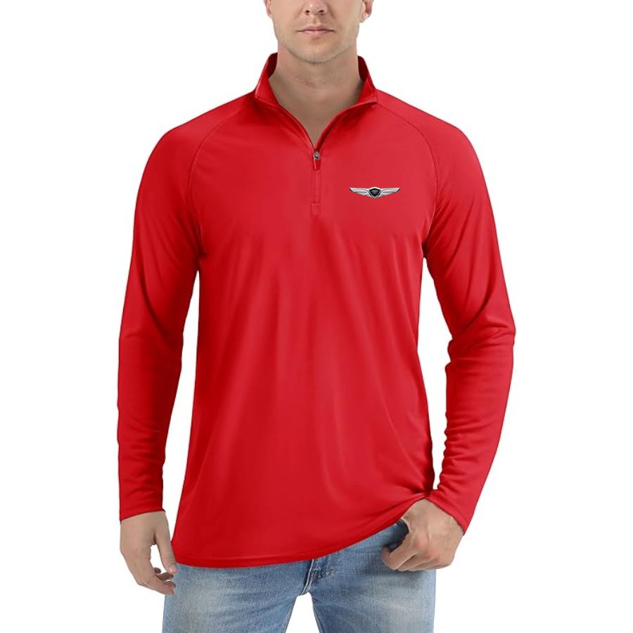 Men's Genesis Car Lightweight Quarter-Zip Athletic Shirt Long Sleeve Polyester Wear