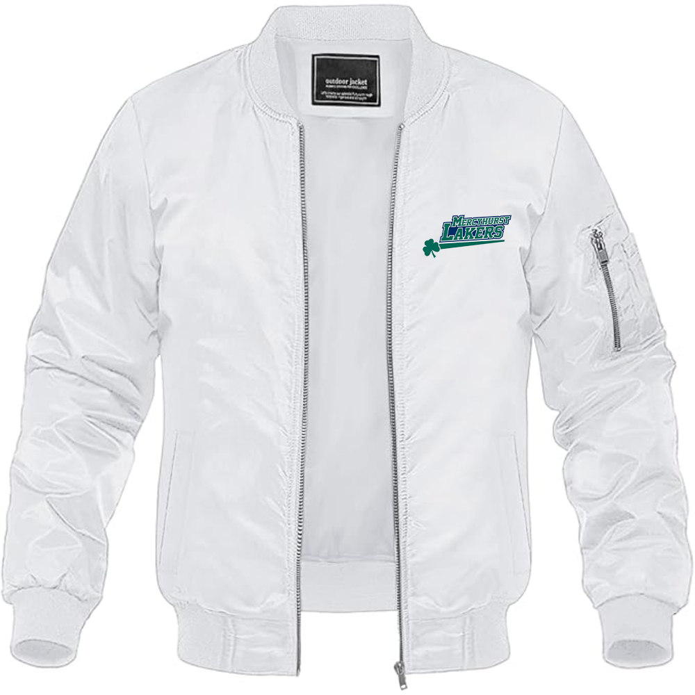 Men's Mercyhurst Lakers Logo Lightweight Bomber Jacket Windbreaker Softshell Varsity Jacket Coat