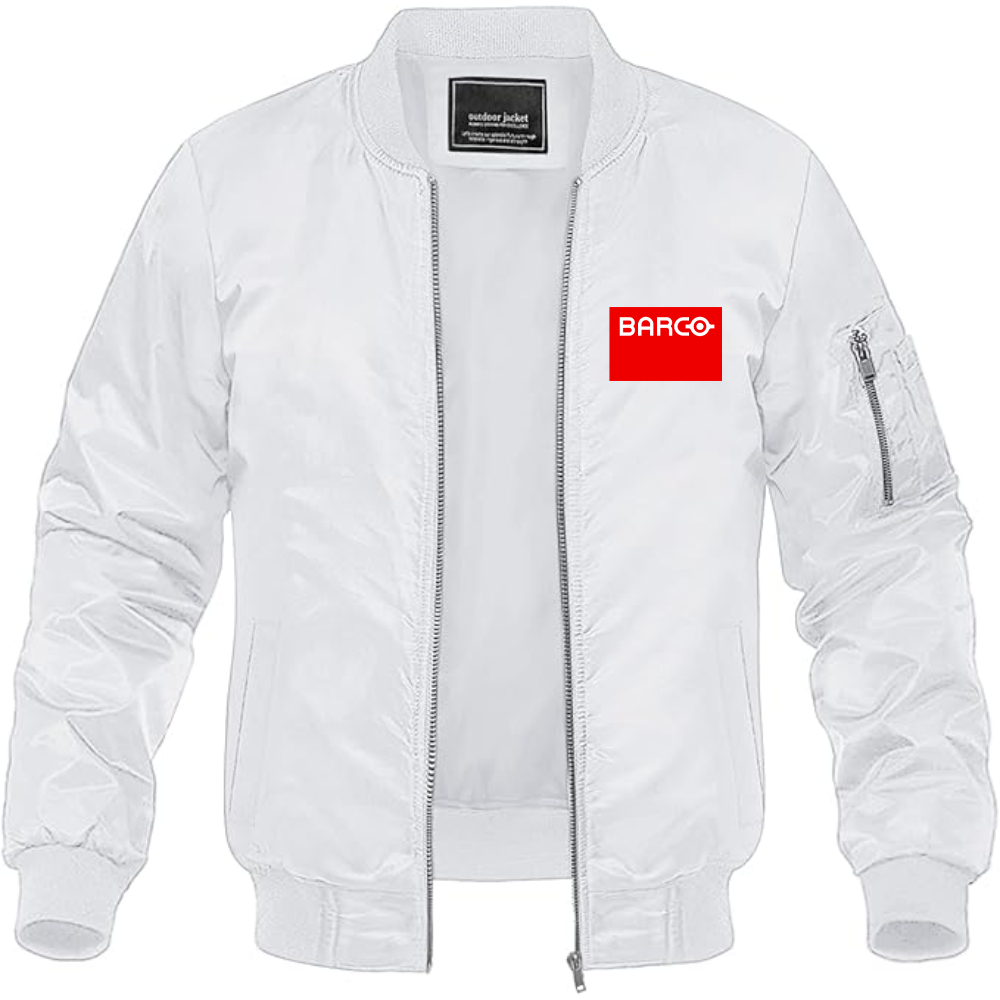 Men's Barco Logo Lightweight Bomber Jacket Windbreaker Softshell Varsity Jacket Coat