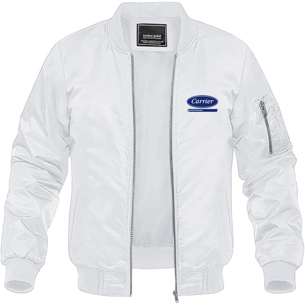 Men's Carrier Logo Lightweight Bomber Jacket Windbreaker Softshell Varsity Jacket Coat
