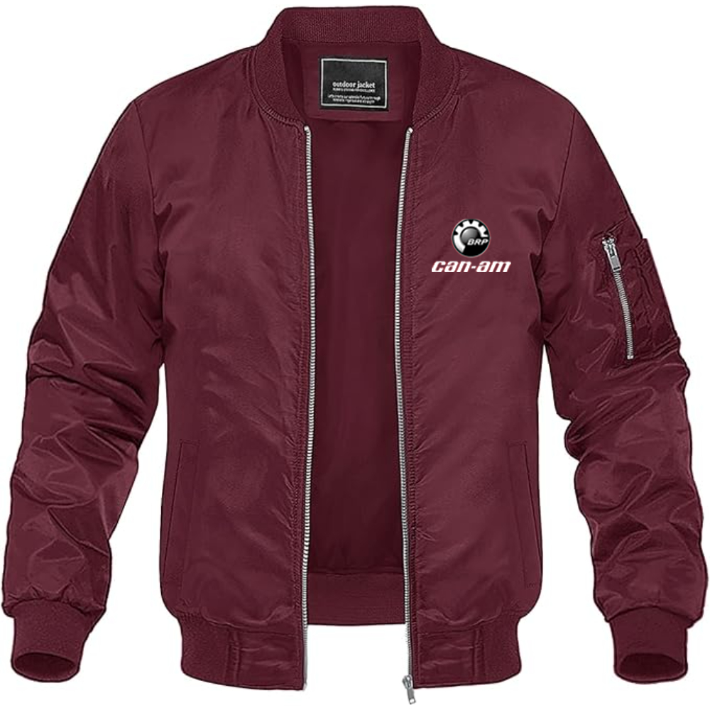 Men's Can-Am Logo Lightweight Bomber Jacket Windbreaker Softshell Varsity Jacket Coat