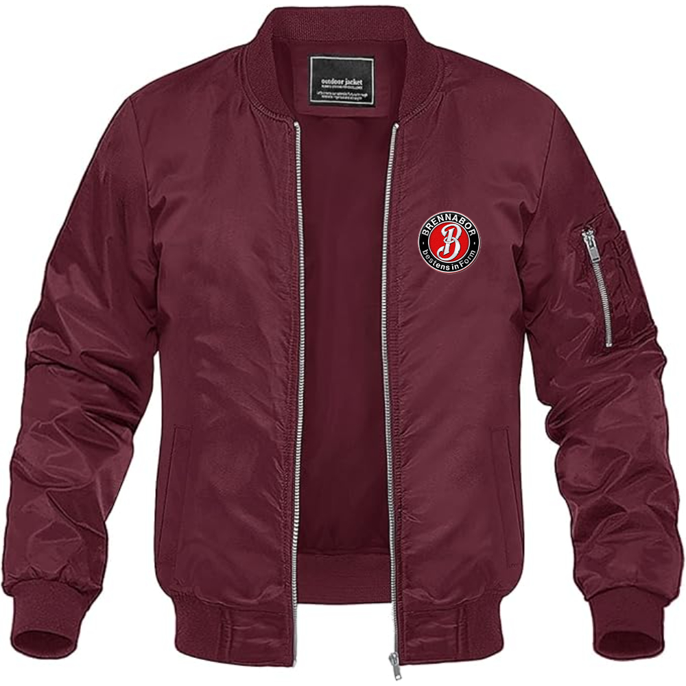 Men's Brennabor Werke Logo Lightweight Bomber Jacket Windbreaker Softshell Varsity Jacket Coat