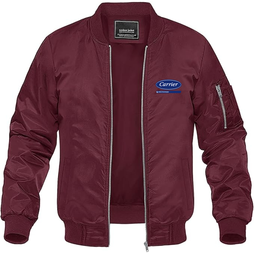 Men's Carrier Logo Lightweight Bomber Jacket Windbreaker Softshell Varsity Jacket Coat