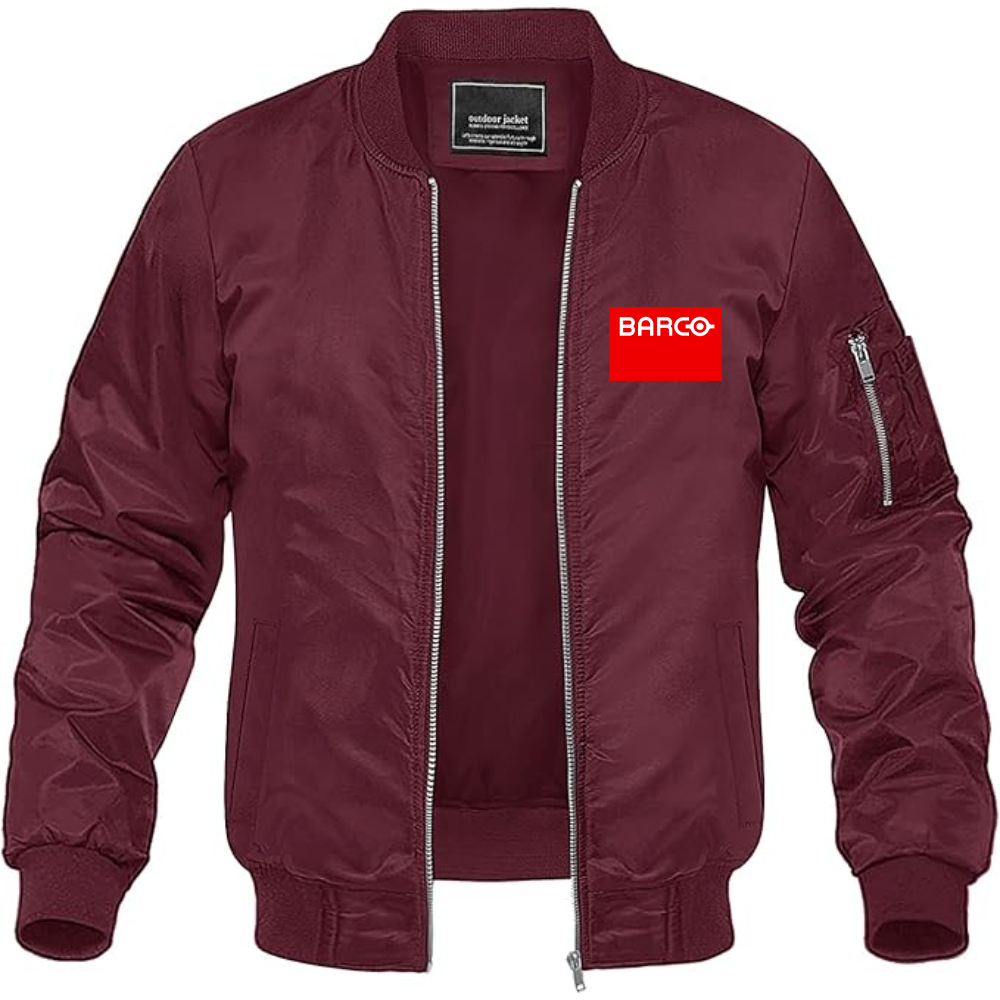 Men's Barco Logo Lightweight Bomber Jacket Windbreaker Softshell Varsity Jacket Coat