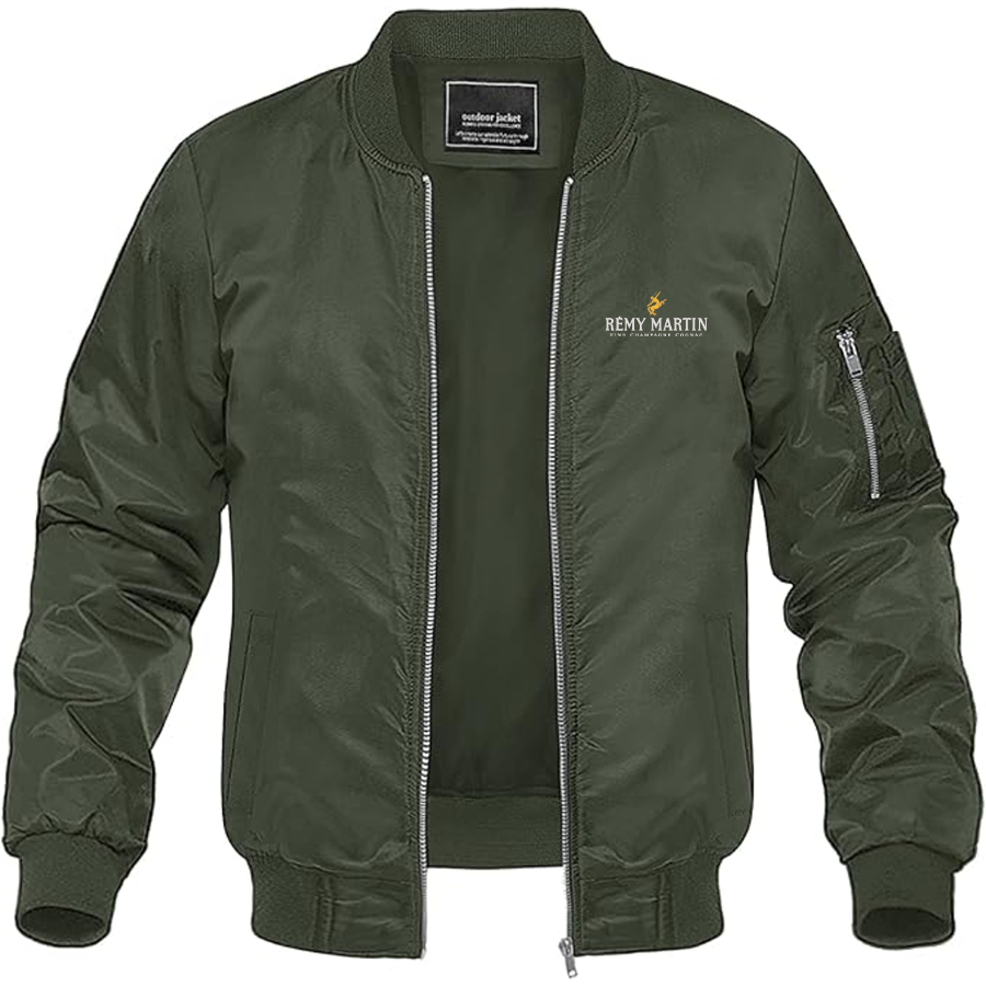 Men's Rémy Martin Logo Lightweight Bomber Jacket Windbreaker Softshell Varsity Jacket Coat
