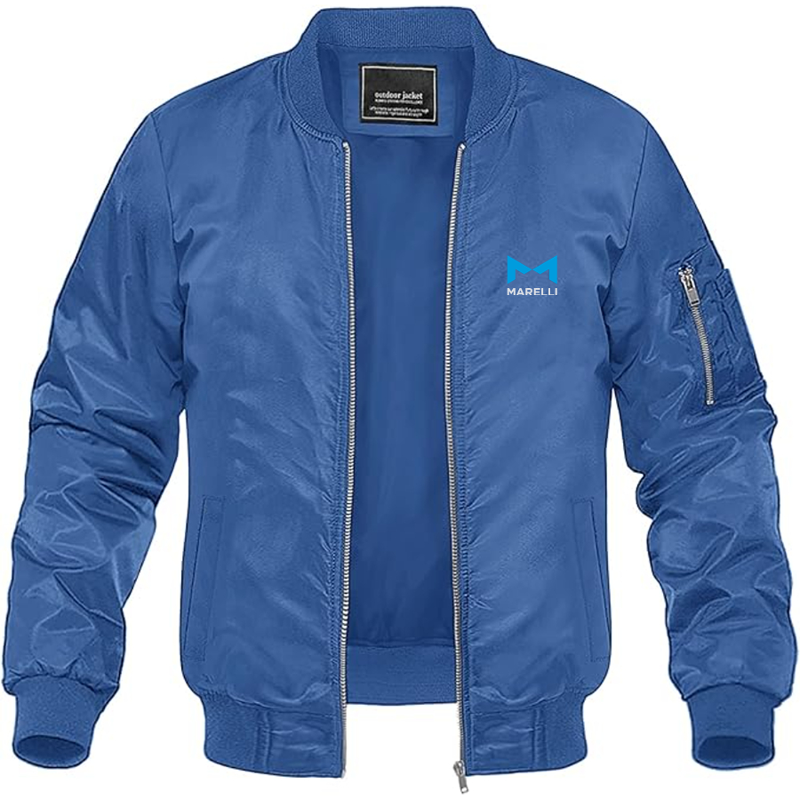 Men's Magneti-Marelli Logo Lightweight Bomber Jacket Windbreaker Softshell Varsity Jacket Coat