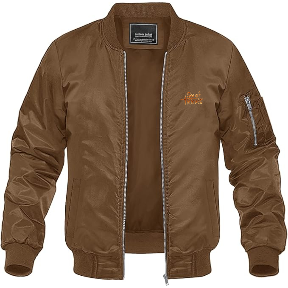 Men's Sea Of Thieves Logo Lightweight Bomber Jacket Windbreaker Softshell Varsity Jacket Coat