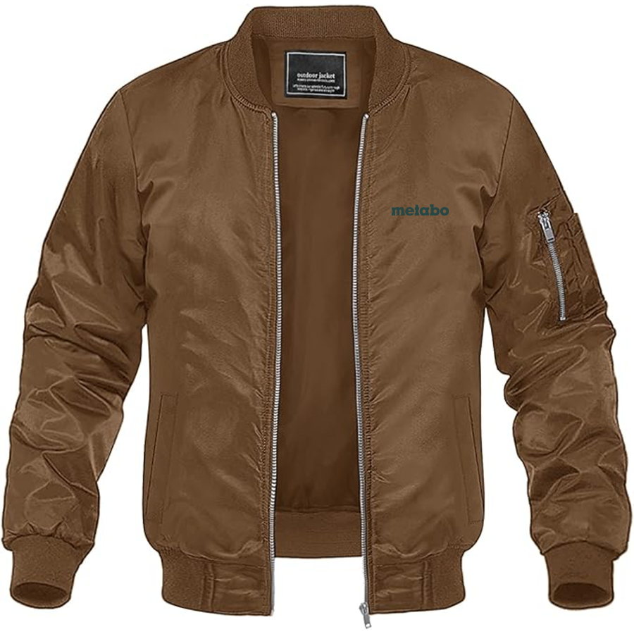 Men's Metabo Logo Lightweight Bomber Jacket Windbreaker Softshell Varsity Jacket Coat